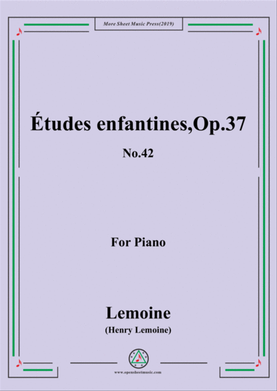 Lemoine-Études enfantines(Etudes) ,Op.37, No.42 Piano Method scores gallery preview page 1
