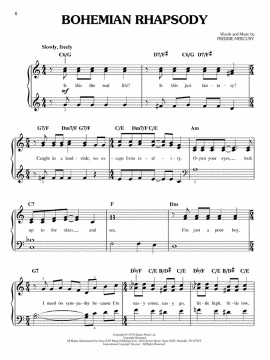 Queen – Easy Piano Collection Easy Piano scores gallery preview page 4