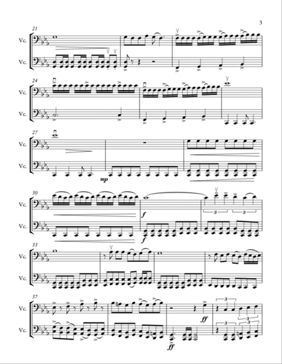 Rock! Cello! Duet! String Duet scores gallery preview page 3