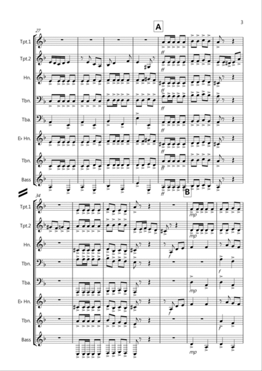 Flamenco Fantastico for Brass Quintet Brass Quintet scores gallery preview page 3