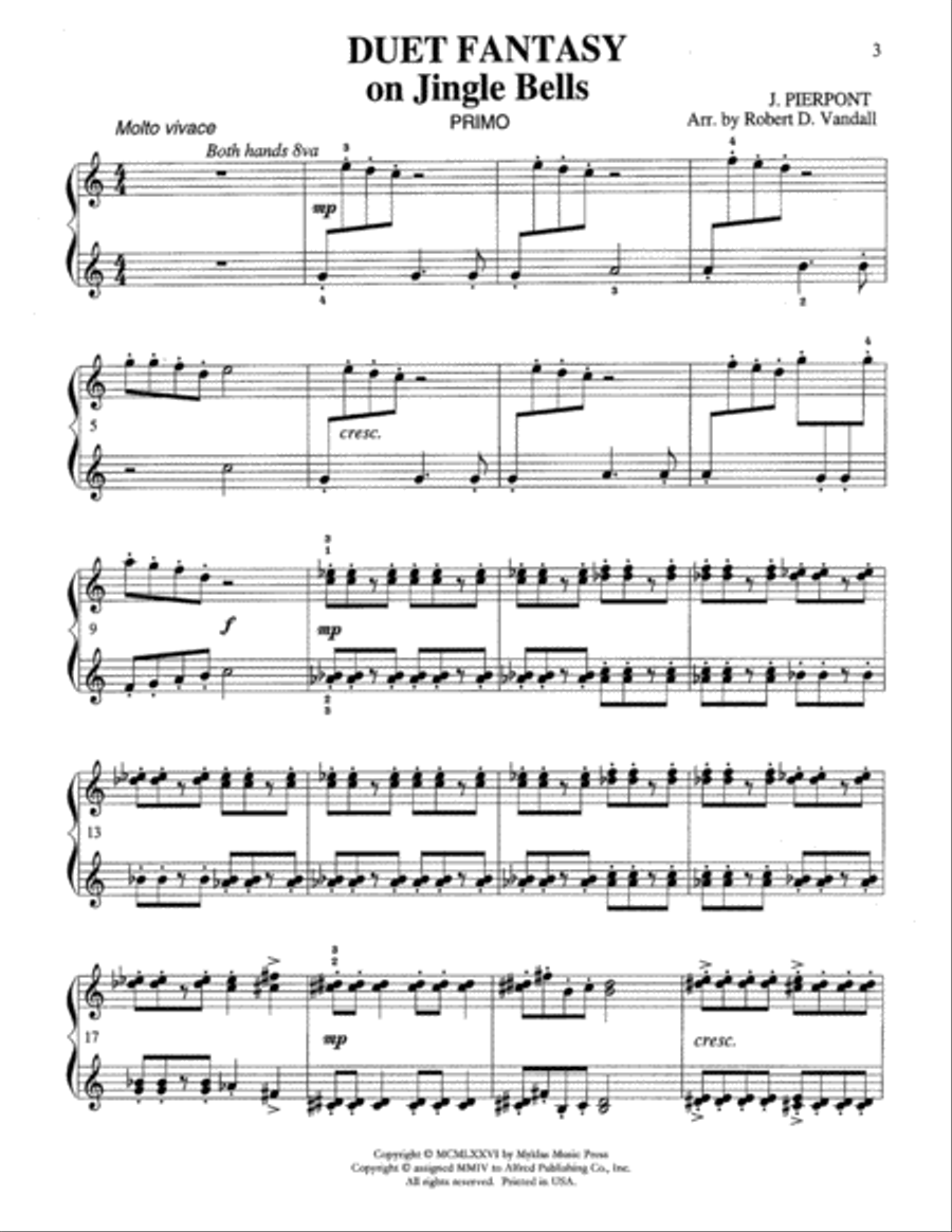 Duet Fantasy on Jingle Bells Small Ensemble scores gallery preview page 3