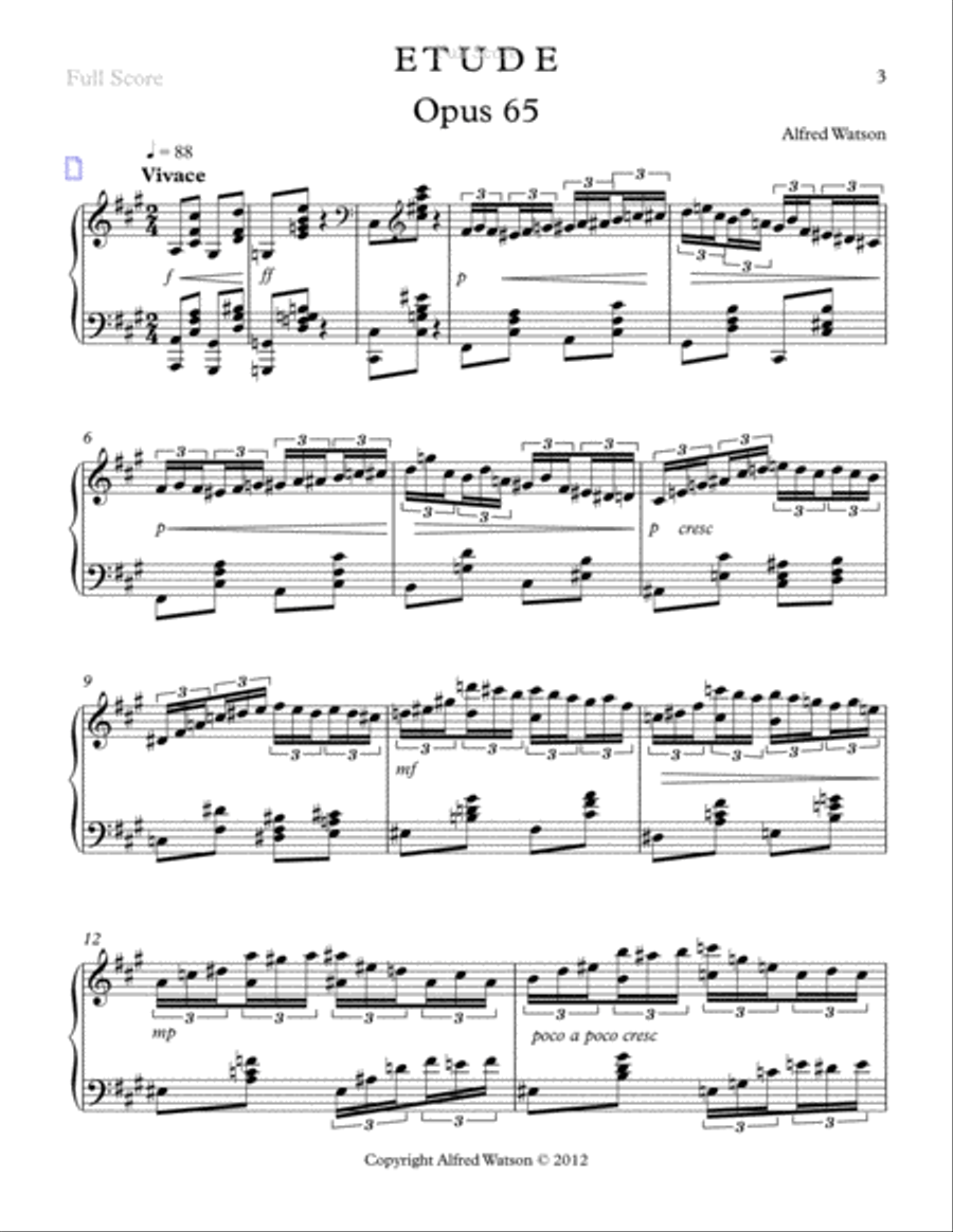 Etude Opus 65 Etude Opus 65 Piano Method scores gallery preview page 3