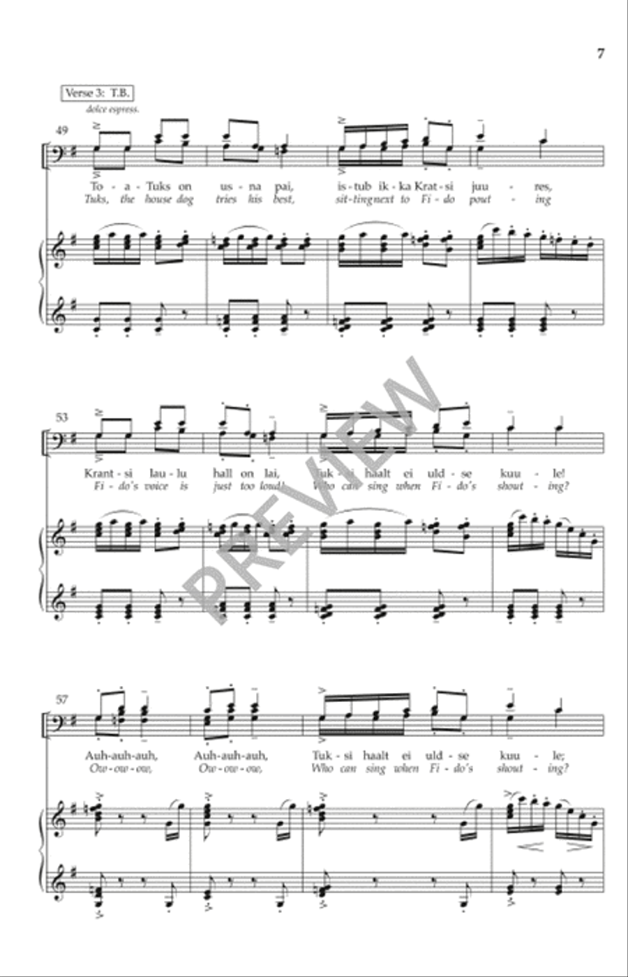 Little Tommy's Choir (Tooma Laulukoor) 4-Part scores gallery preview page 6