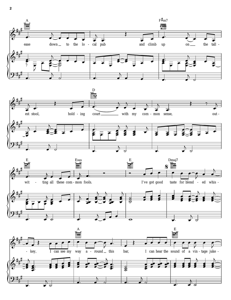 Losing My Touch Piano, Vocal, Guitar scores gallery preview page 2