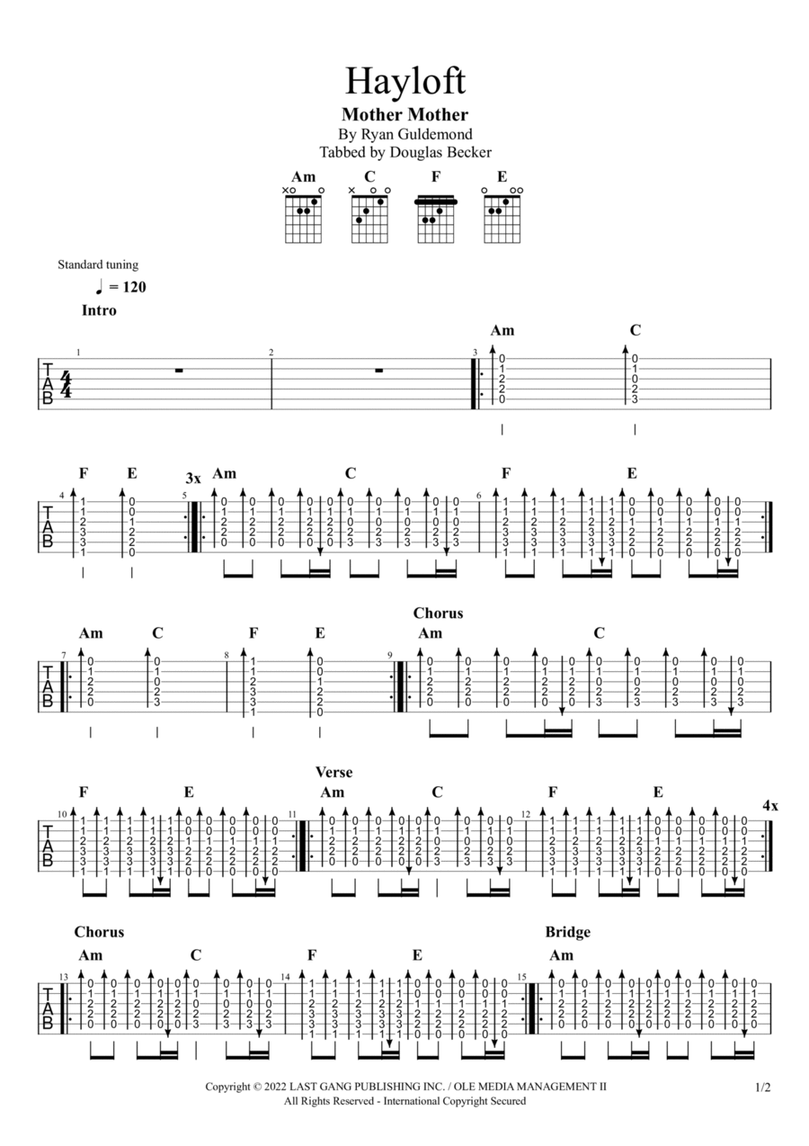 Hayloft Electric Guitar scores gallery preview page 1