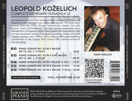 Kozeluch: Complete Keyboard Sonatas, Vol. 11