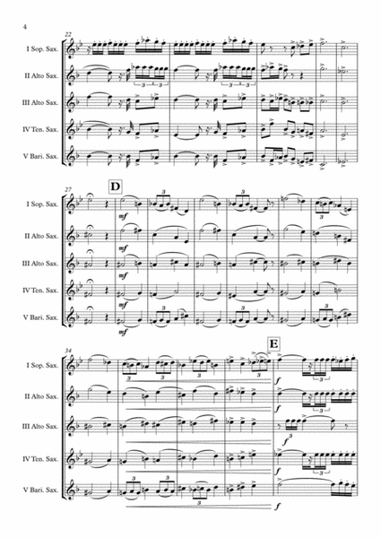 Fanfare Pour précéder la Péri (Saxophone Quintet) arr. Adrian Wagner image number null