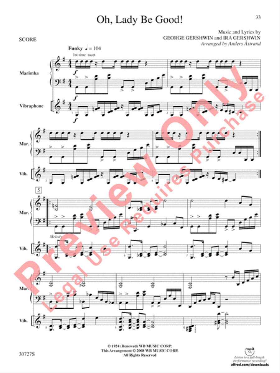 The Gershwin Mallet Collection Percussion scores gallery preview page 34