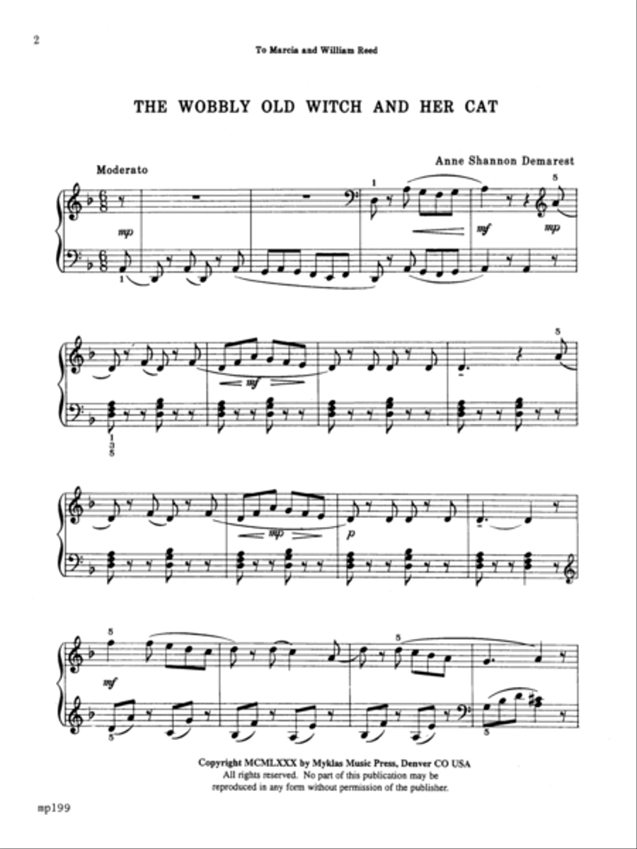 Wobbly Old Witch and Her Cat Piano Solo scores gallery preview page 2