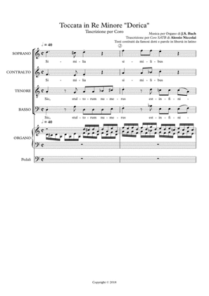 Toccata and Fugue in D minor, BWV 538 - Transcription for SATB Choir