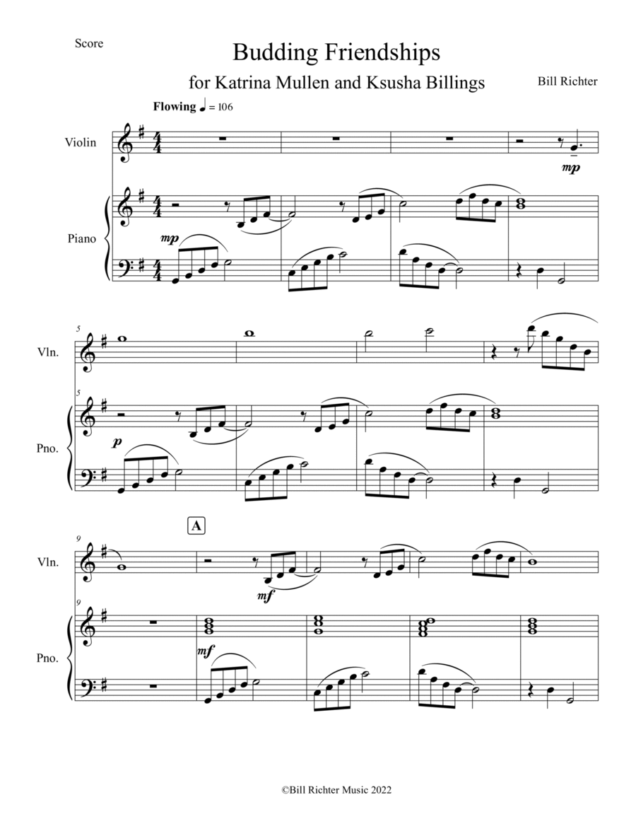 Budding Friendships Chamber Music scores gallery preview page 1