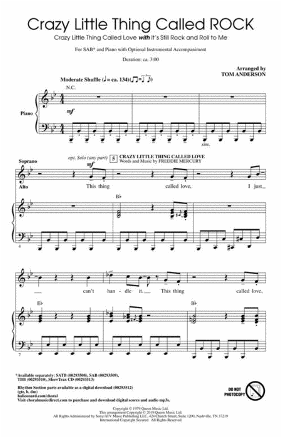 Crazy Little Thing Called ROCK 3-Part scores gallery preview page 3