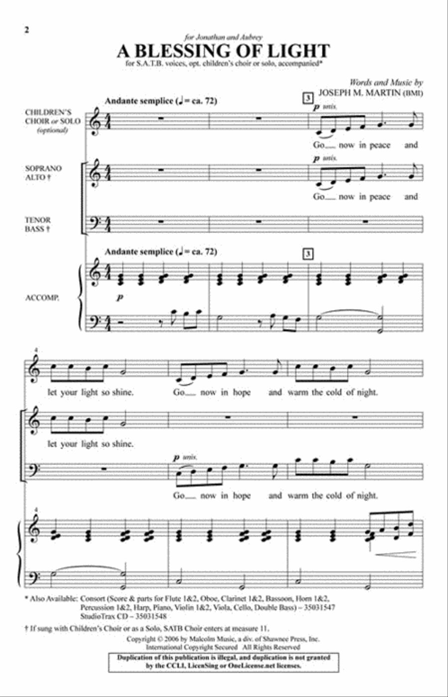 A Blessing of Light A Blessing of Light 4-Part scores gallery preview page 2