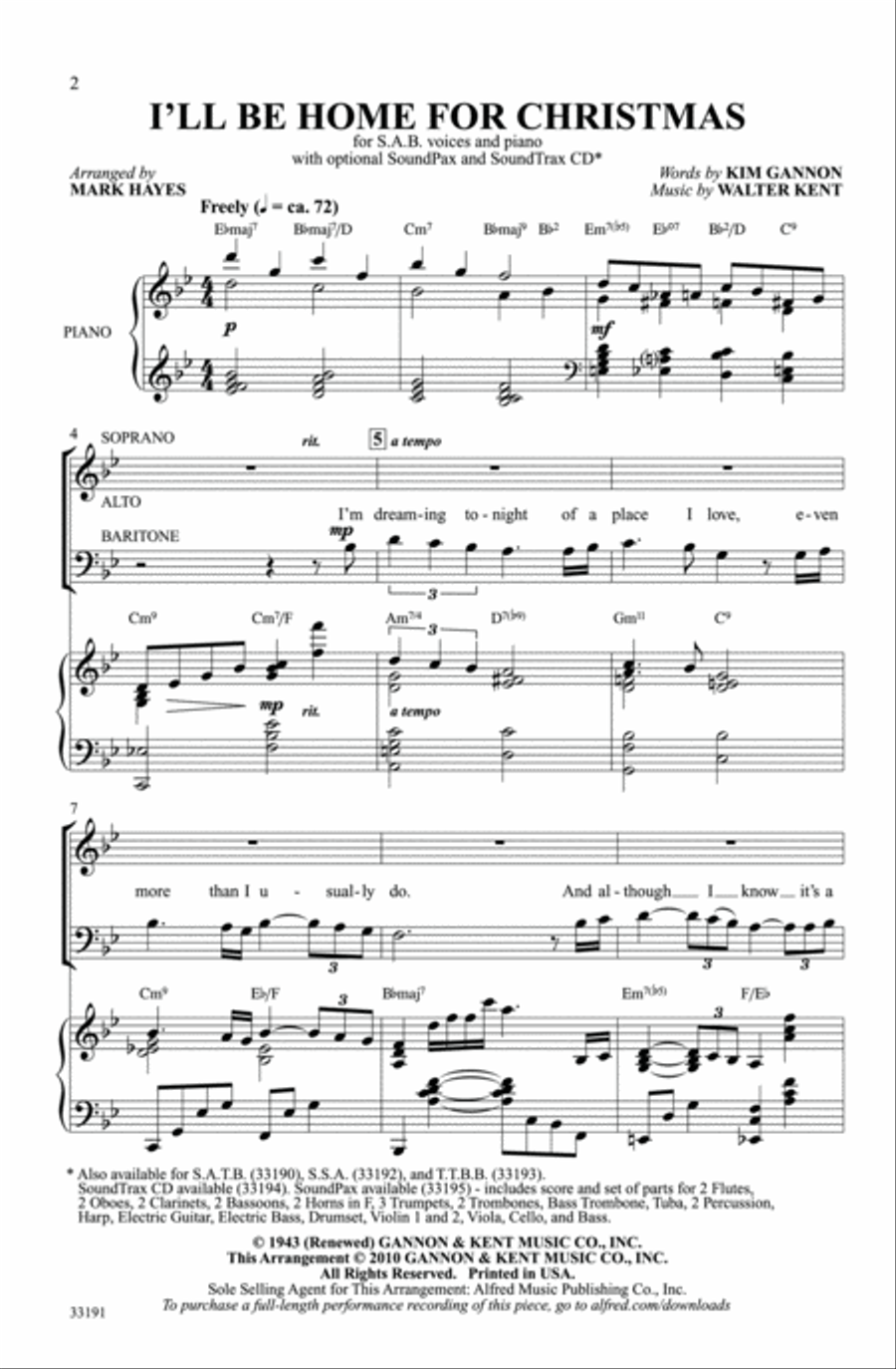 I'll Be Home for Christmas 3-Part scores gallery preview page 2