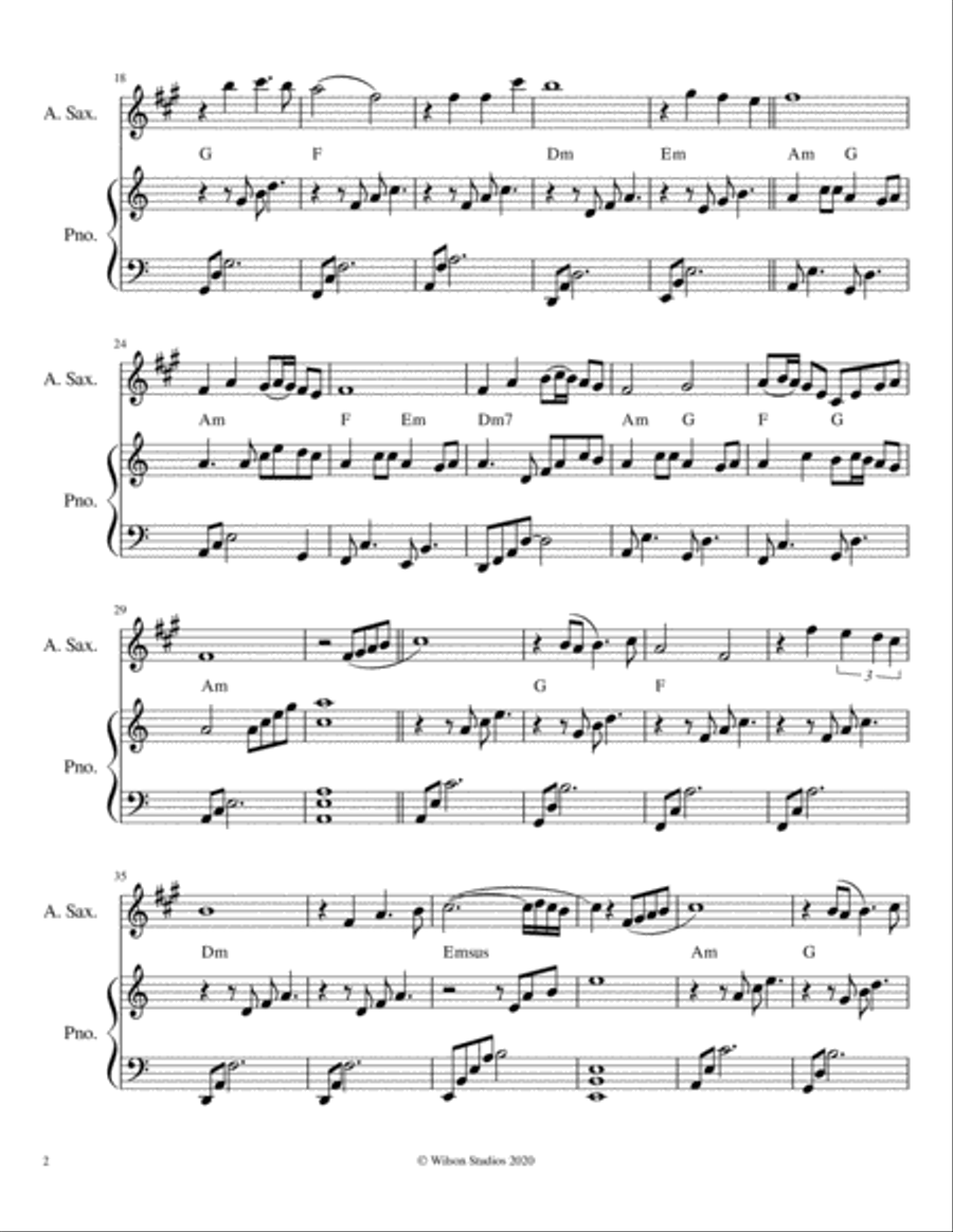 Wayfaring Stranger Alto Saxophone scores gallery preview page 2