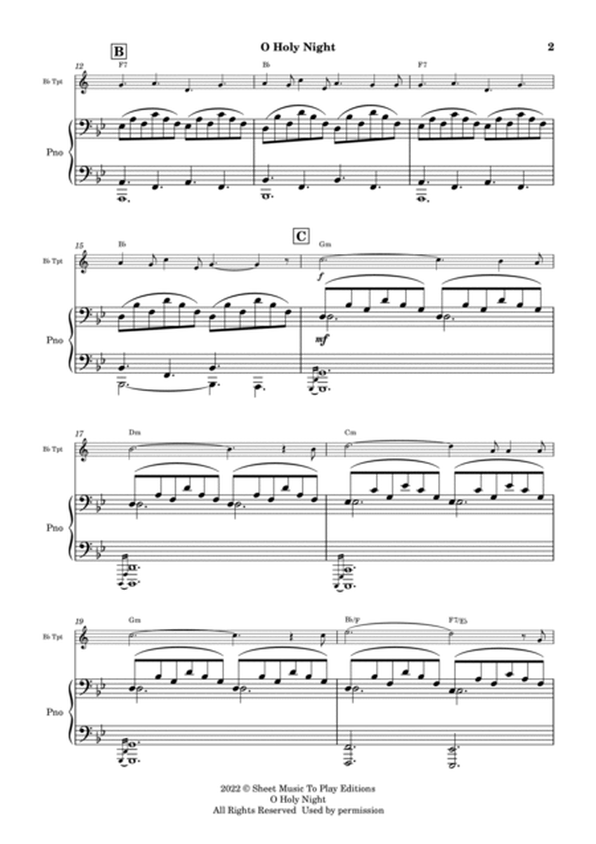 O Holy Night - Bb Trumpet and Piano - W/Chords (Full Score and Parts) image number null