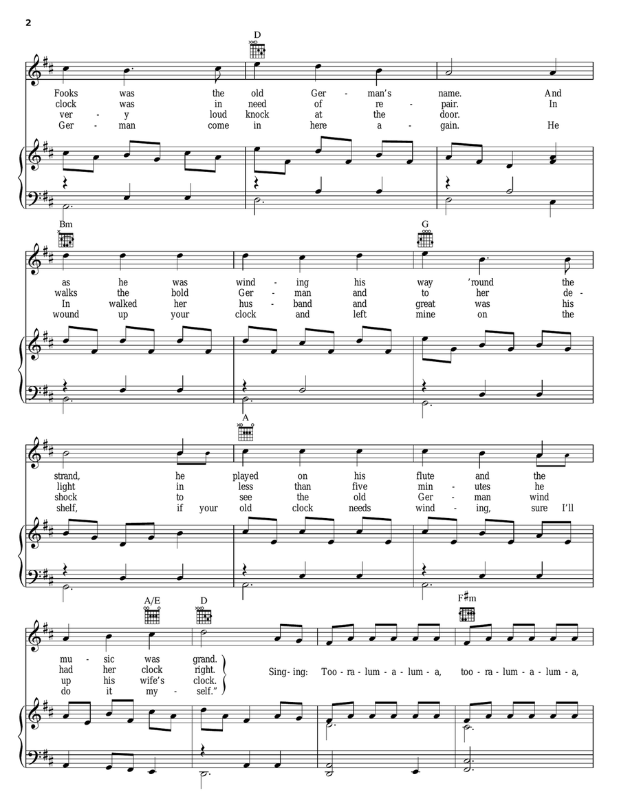 The German Clockwinder Piano, Vocal, Guitar scores gallery preview page 2