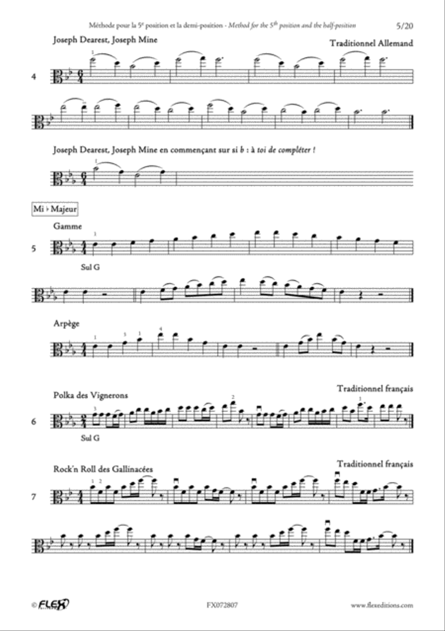 Tuition Book - Viola Method for the 5th Position and the 1/2 Position Viola Solo scores gallery preview page 4