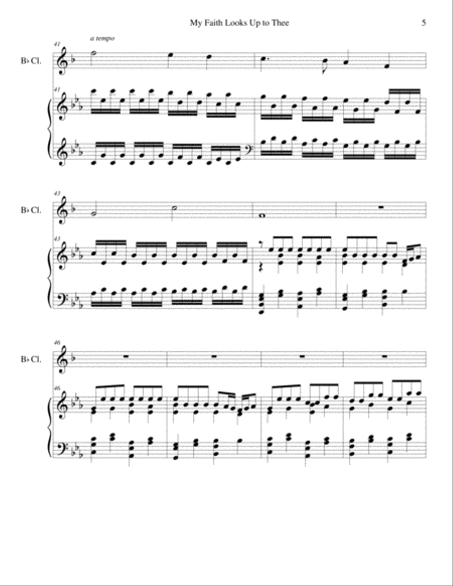 My Faith Looks Up to Thee (clarinet/piano), arr. Brenda Portman Clarinet Solo scores gallery preview page 5