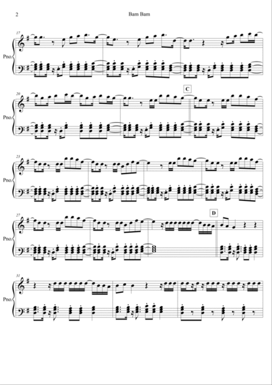 Bam Bam Bam Bam Piano Method scores gallery preview page 3