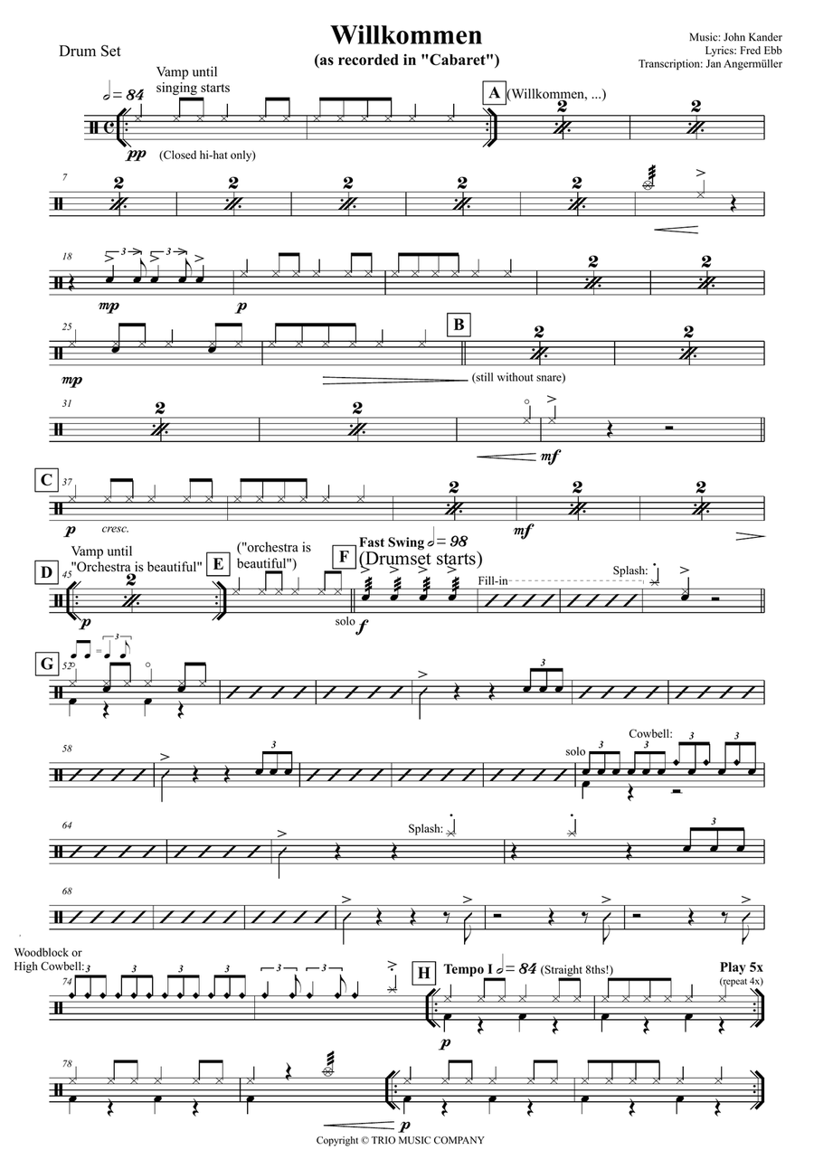 Willkommen Drum Set scores gallery preview page 1