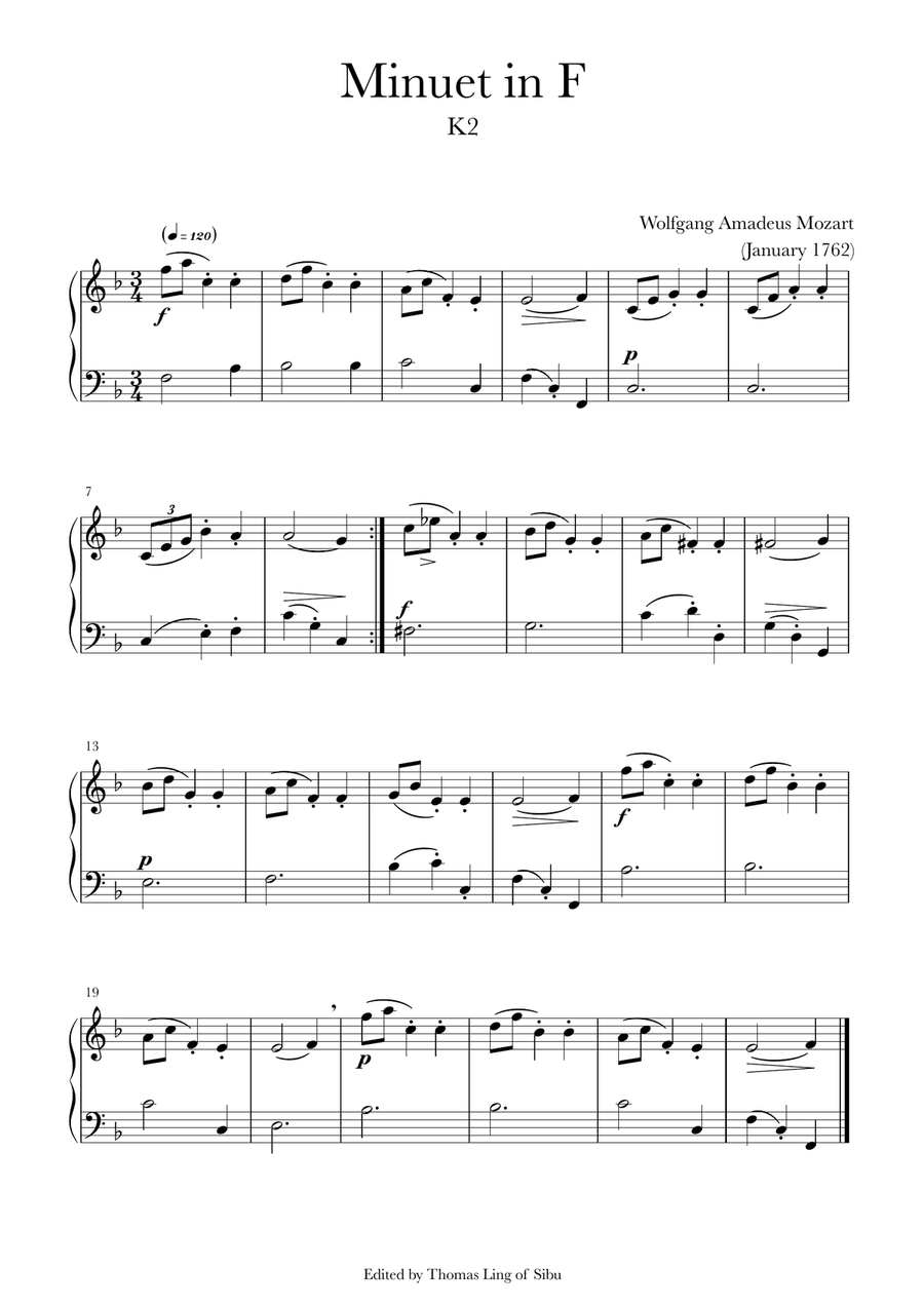 Mozart First Compositions K1-K7 Piano Method scores gallery preview page 4