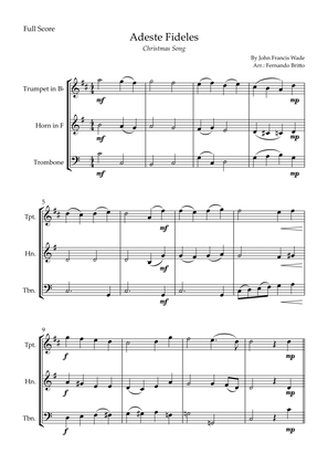 Adeste Fideles (Christmas Song) for Brass Trio