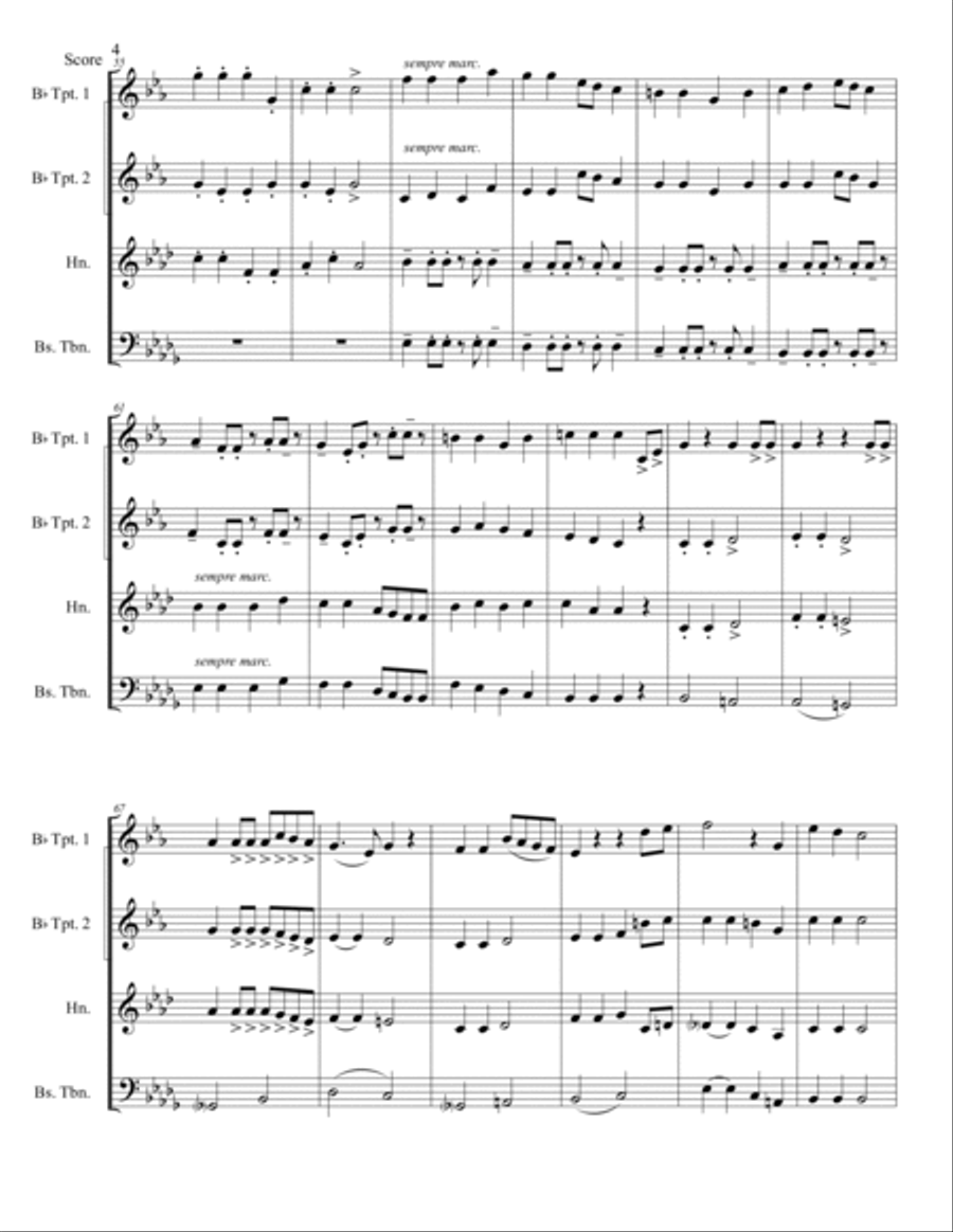 Hanukkah Medley for Brass Quartet-Score and Parts Brass Quartet scores gallery preview page 4