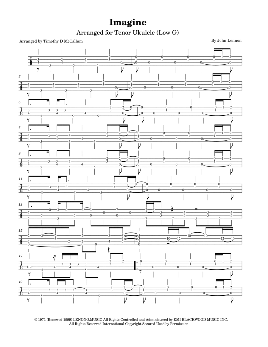 Imagine Ukulele scores gallery preview page 1