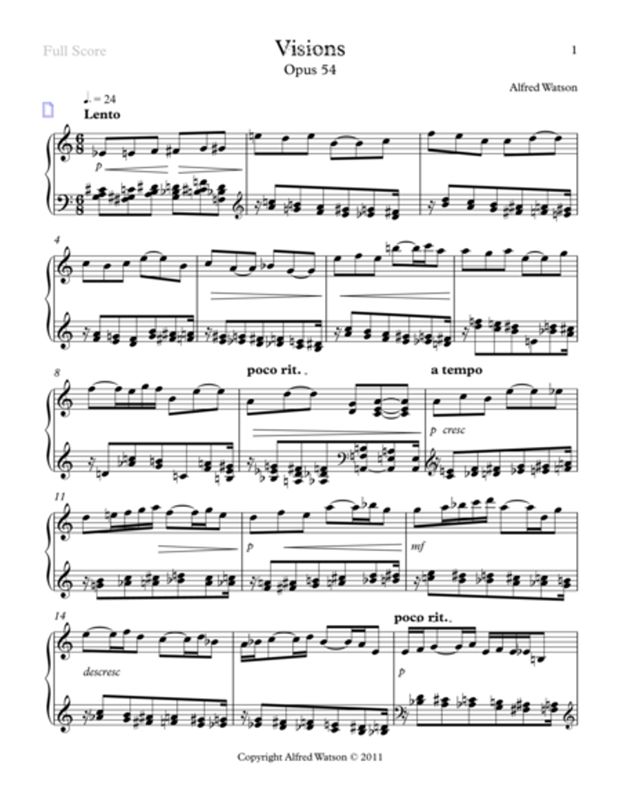 Visions Opus 54 Piano Solo scores gallery preview page 3