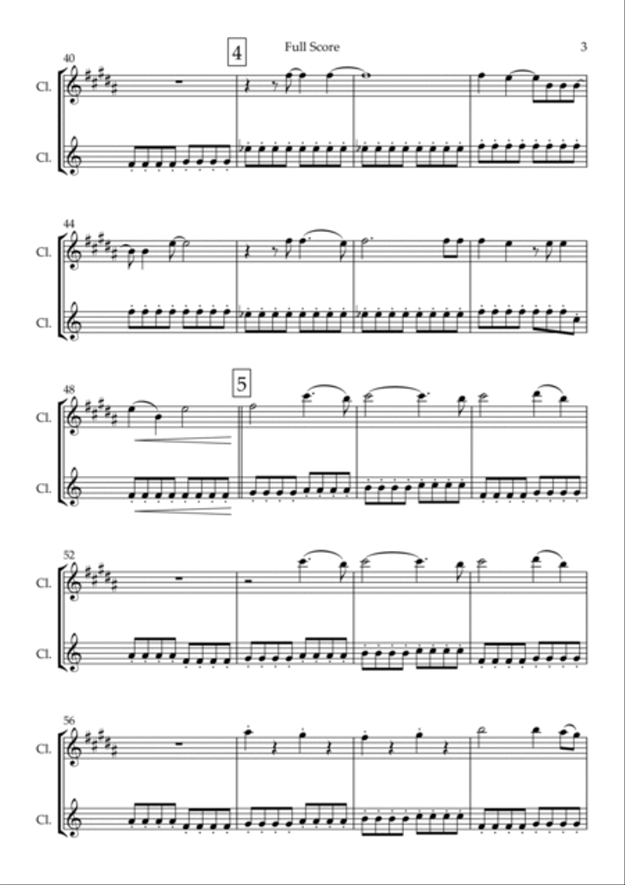 City Of Blinding Lights Clarinet Duet scores gallery preview page 3