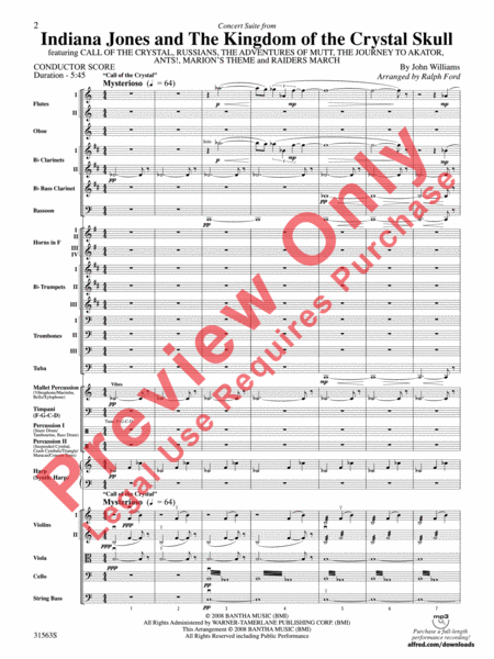 Concert Suite from Indiana Jones and the Kingdom of the Crystal Skull (Score only)
