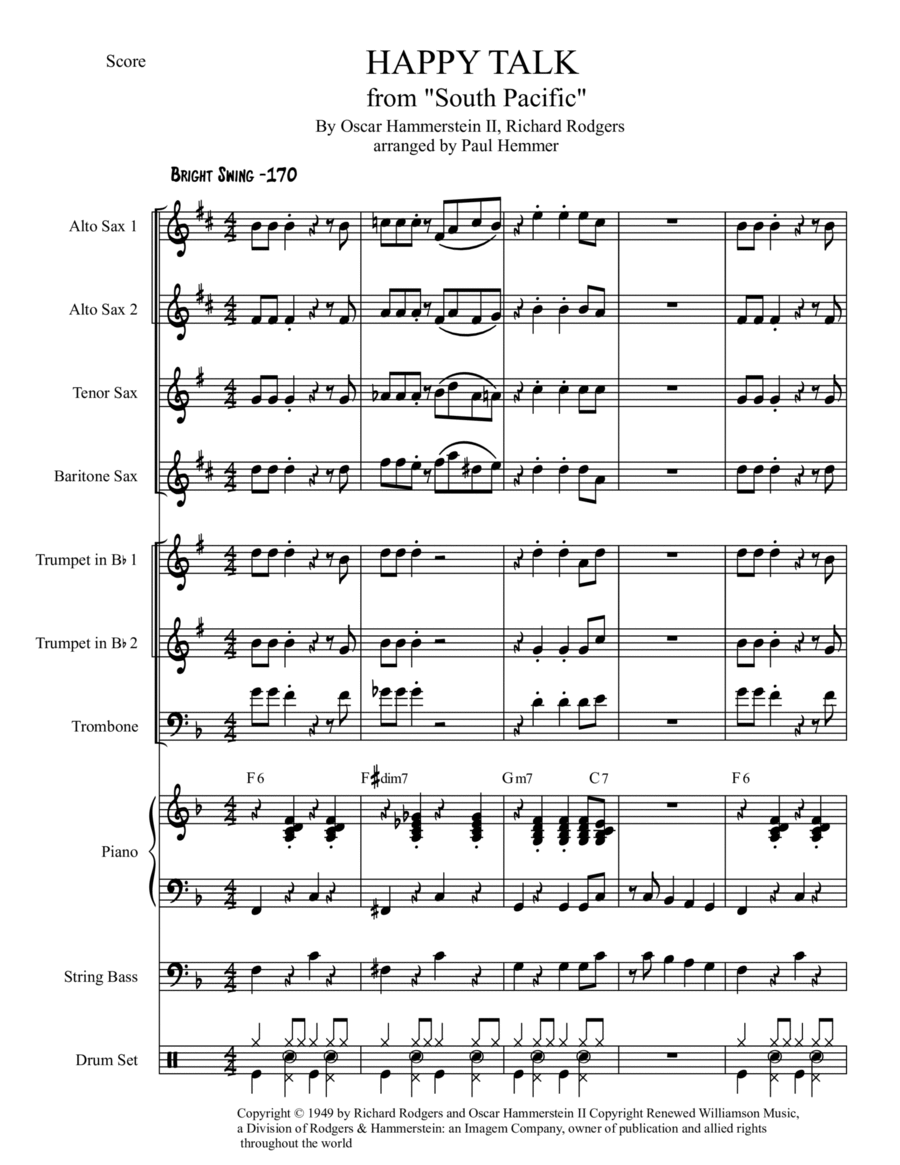 Happy Talk Happy Talk Jazz Ensemble scores gallery preview page 1