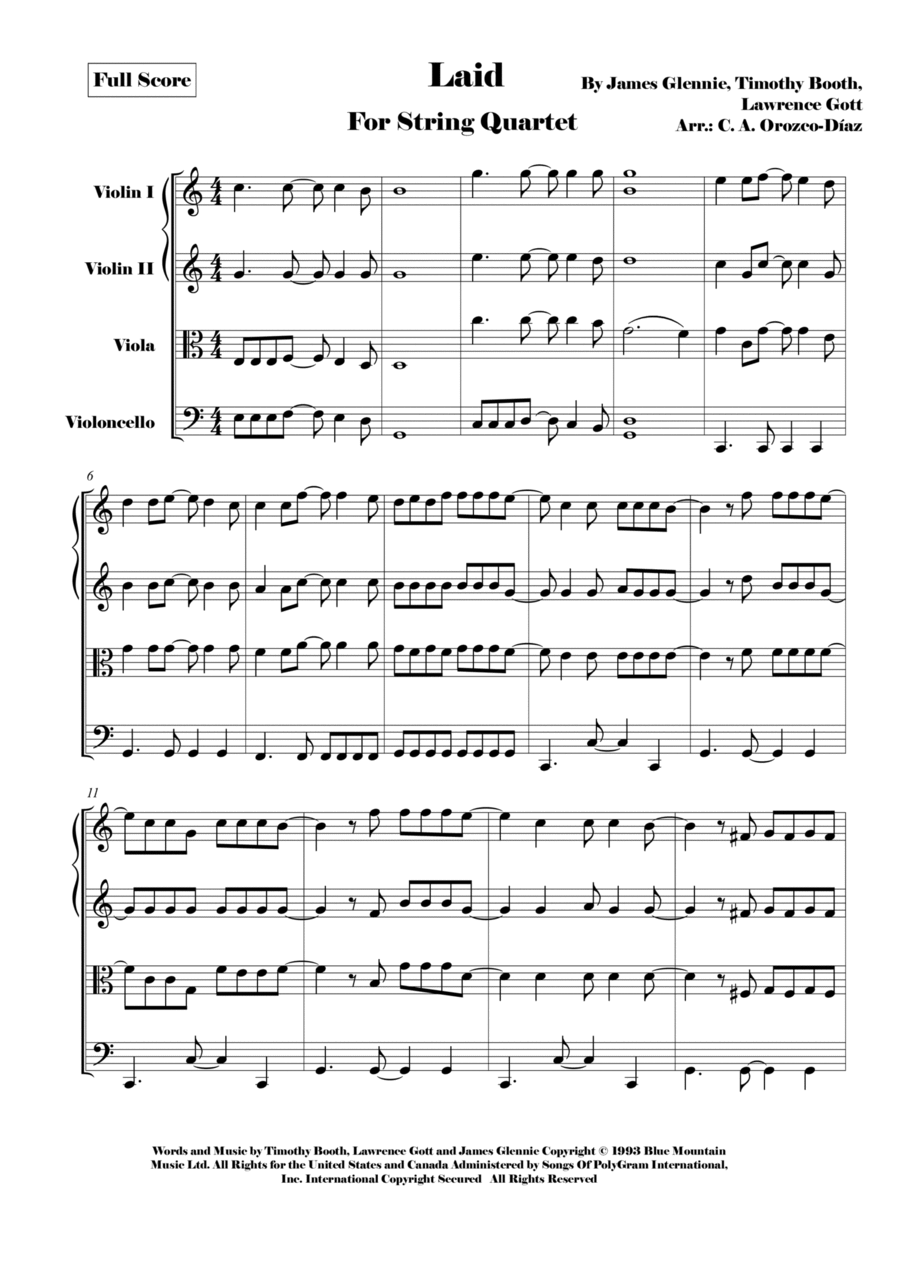 Laid String Quartet scores gallery preview page 1