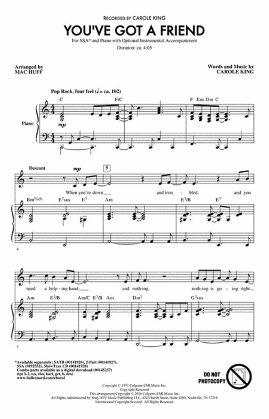 You've Got a Friend You've Got a Friend SSA scores gallery preview page 2