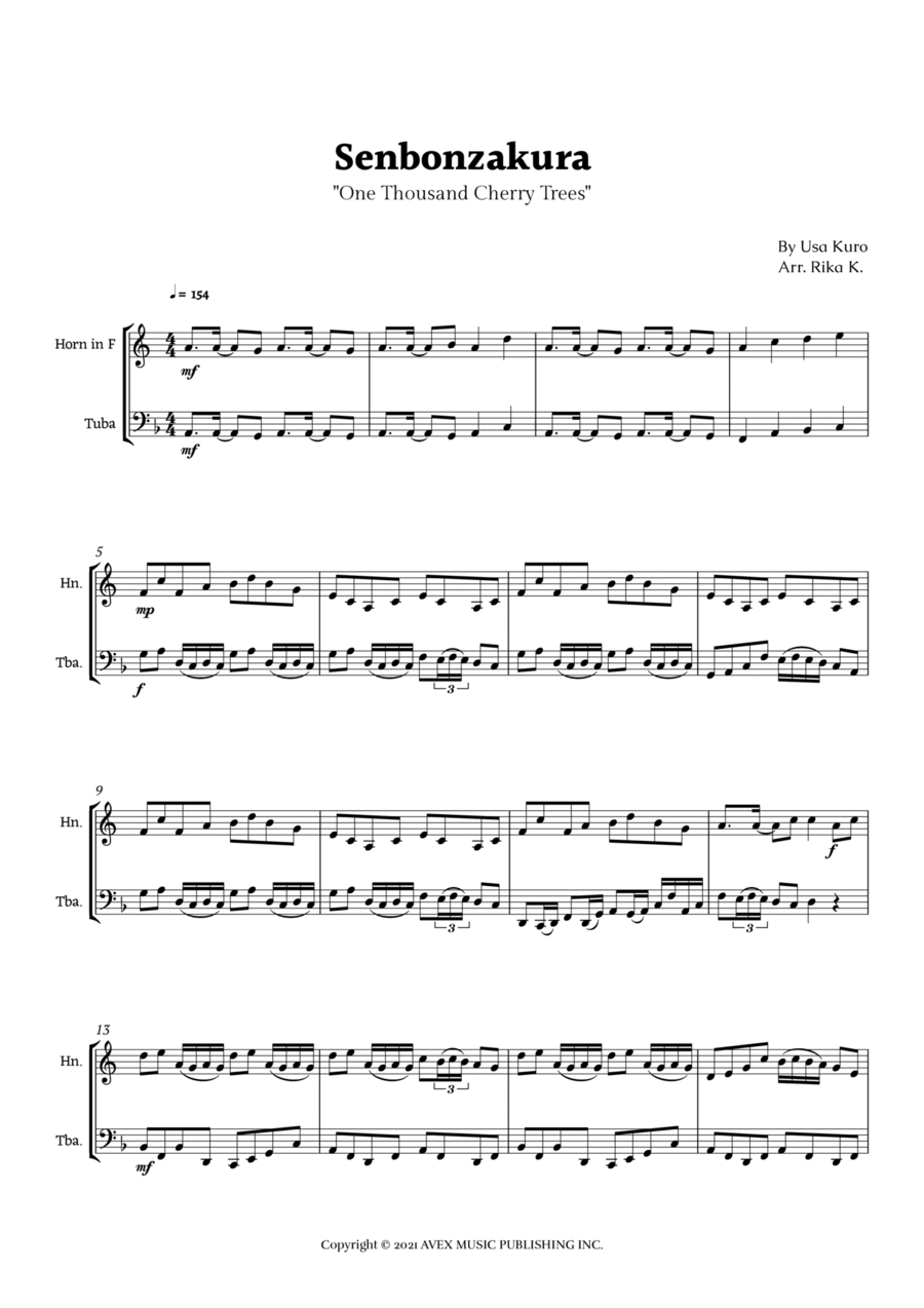 Senbonzakura Brass Duet scores gallery preview page 1