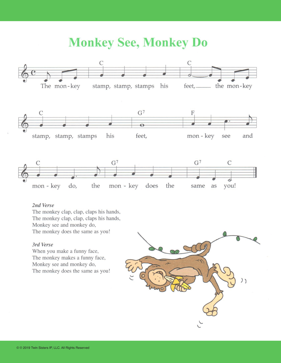 Monkey See, Monkey Do Piano, Vocal scores gallery preview page 1