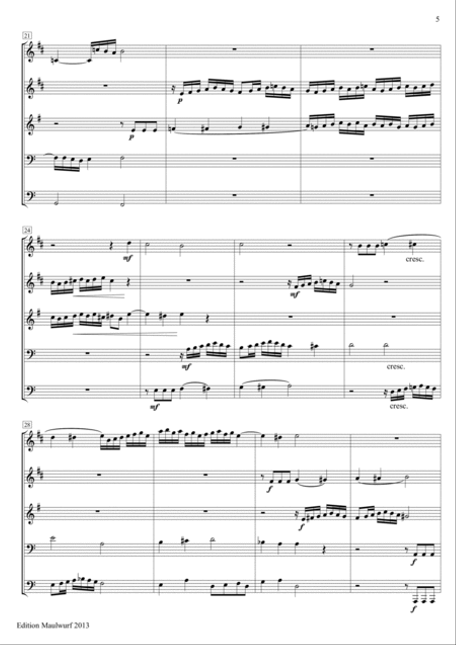 Pachelbel 2 Fugues Brass Quintet scores gallery preview page 5