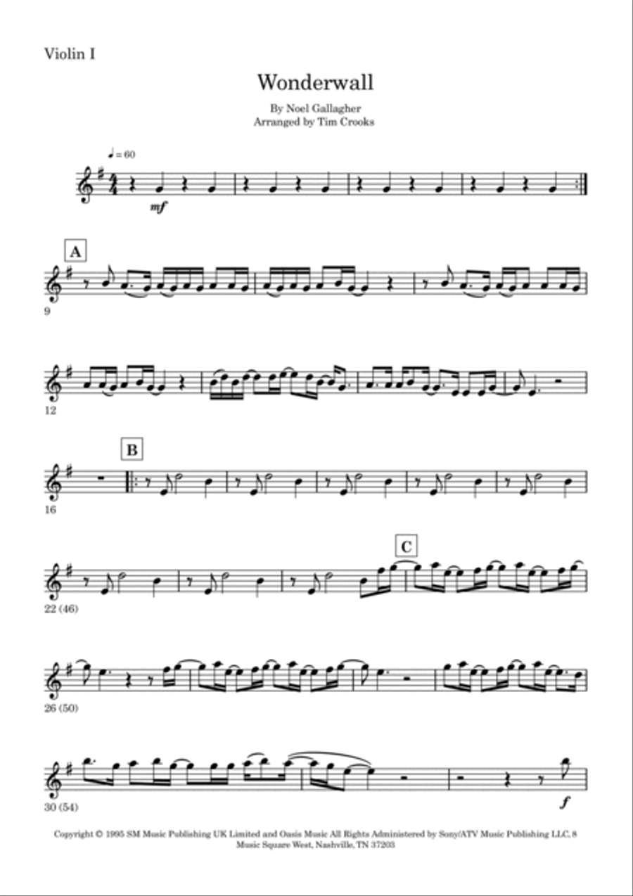 Wonderwall String Quartet scores gallery preview page 6