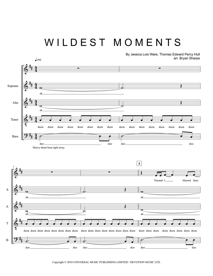 Wildest Moments 4-Part scores gallery preview page 1