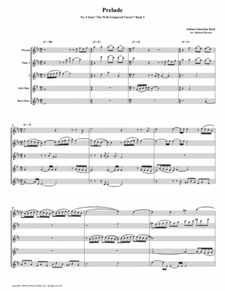 Prelude 05 from Well-Tempered Clavier, Book 2 (Flute Quintet)