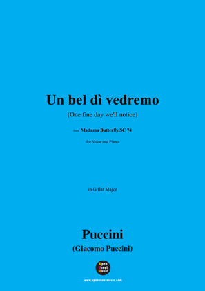 Book cover for G. Puccini-Un bel dì vedremo(One fine day we'll notice),Act II,in G flat Major