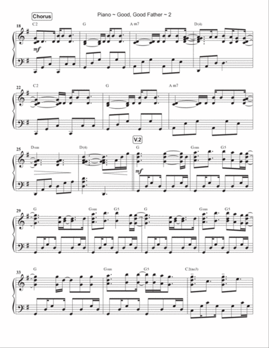 Good Good Father Piano Solo scores gallery preview page 3