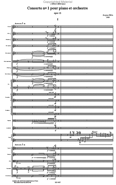 Concerto pour piano et orchestre op. 15 (score)
