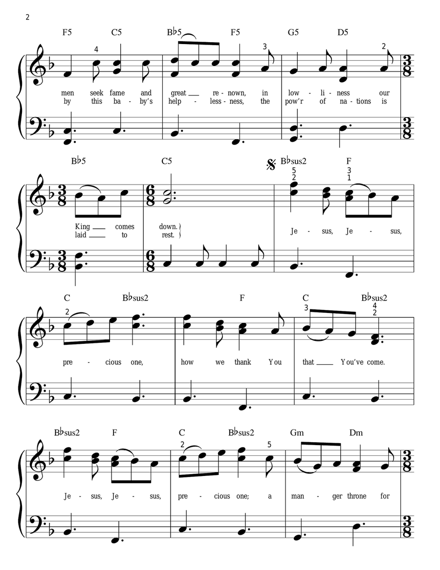 Manger Throne Manger Throne Easy Piano scores gallery preview page 2