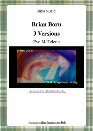 Book cover for Brian Boru - 3 Versions for beginner & 27 String Harp | McTelenn Harp Center