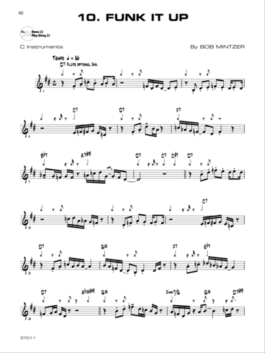 12 Medium-Easy Jazz, Blues & Funk Etudes C Instrument scores gallery preview page 4
