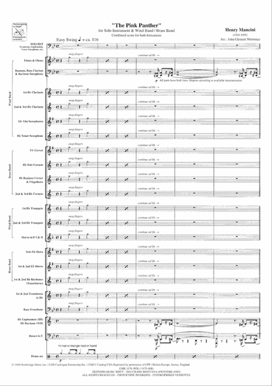 The Pink Panther The Pink Panther Concert Band scores gallery preview page 4