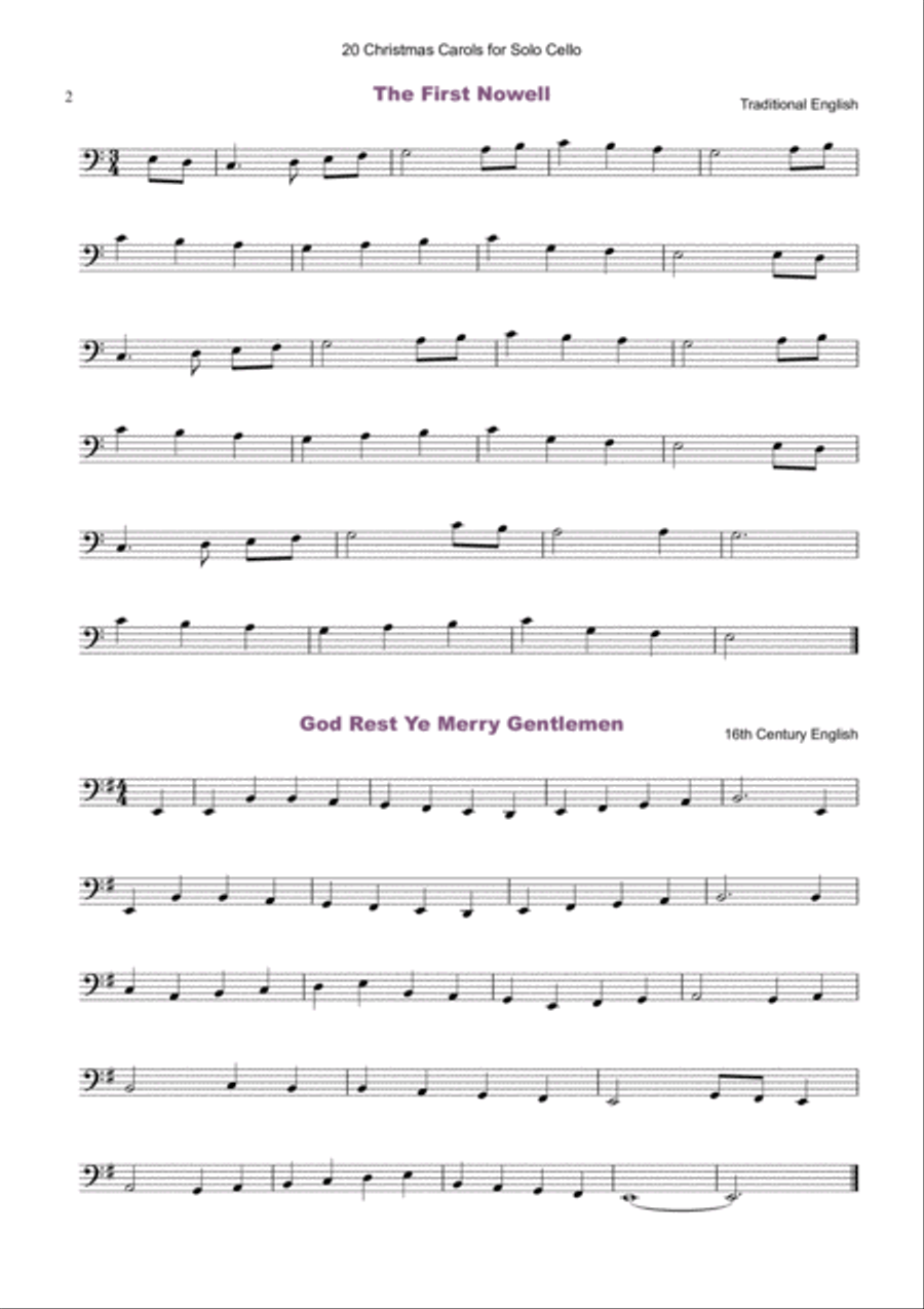 20 Favourite Christmas Carols for solo Cello and Piano Piano scores gallery preview page 3