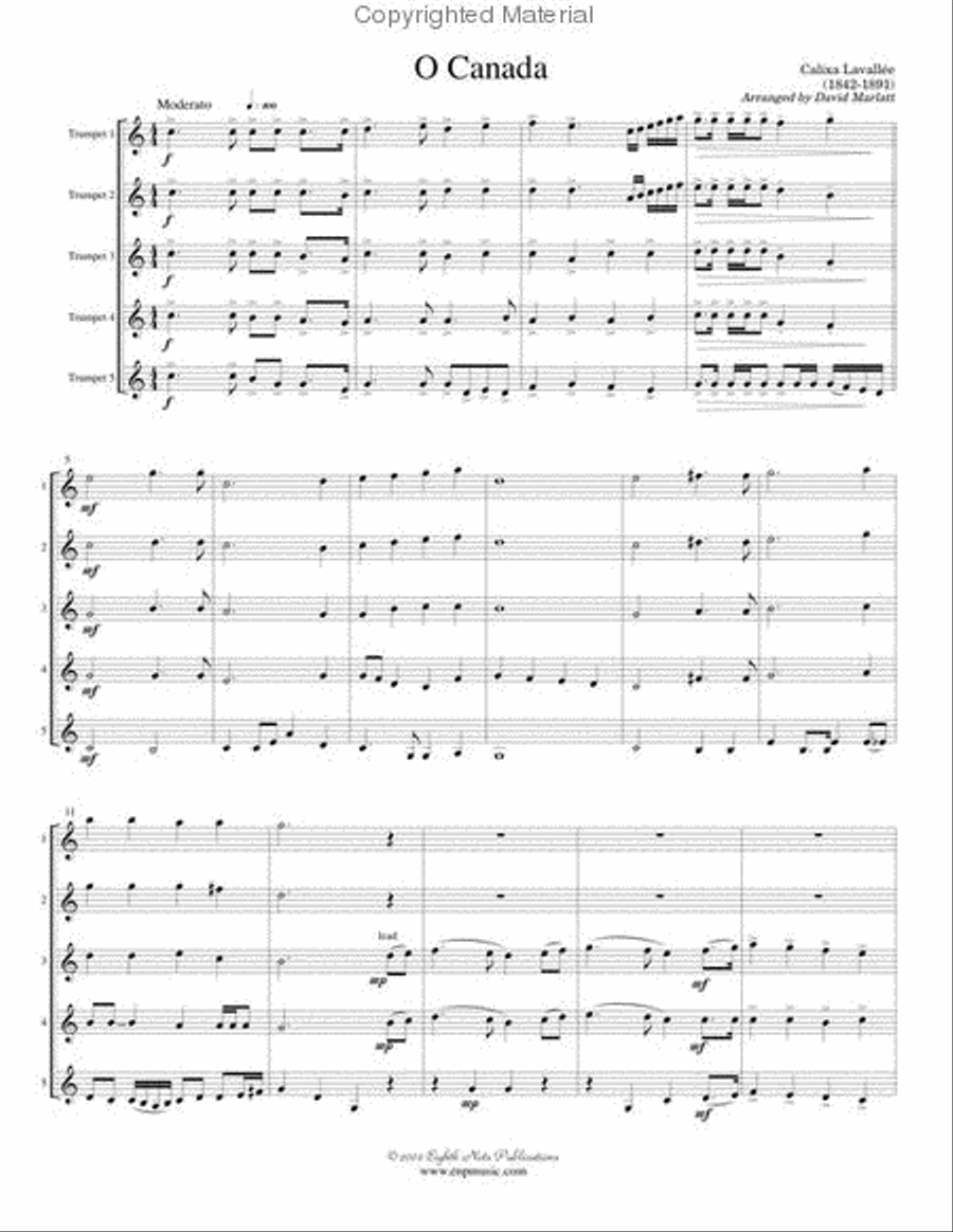 O Canada Small Ensemble scores gallery preview page 2